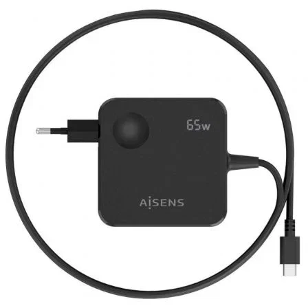 Aisens Cargador de Pared 65W PD 3.0 con Cable USB-C de 1.5m Negro Aisens Cargador de Pared 65W PD 3.0 con Cable USB-C de 1.5m Negro